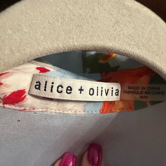 Alice + Olivia Floral Mini Dress - Blue and Red - Picture 5 of 7